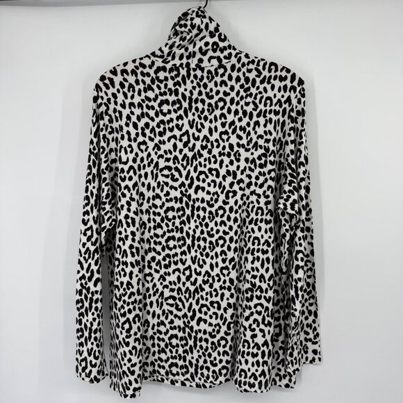 Lands End Womens Leopard Print Long Sleeve Turtleneck Top size 1X shaped fit - Picture 12 of 12